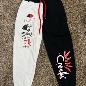 Her Universe Cruella Jogger Pants - Black and White